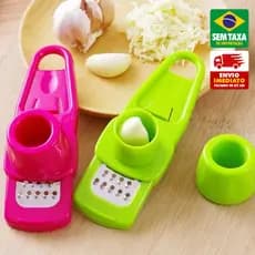 Ralador de Alho Manual em Aço Inox Triturador para Alho Gengibre Queijo Legumes Compacto Fácil de Limpar