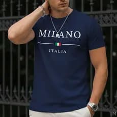 Camiseta Unissex Estilosa Premium Masculina Estampa Milano Street Camisa 100% Algodão 30.1