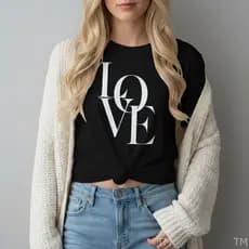 Camiseta Feminina Presente Premium Presente Love Grande Estilosa Algodão Para Mulher