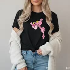 Camiseta Feminina Presente Premium Presente Pantera Lateral Blusinha T-shirt Algodão Para Mulher