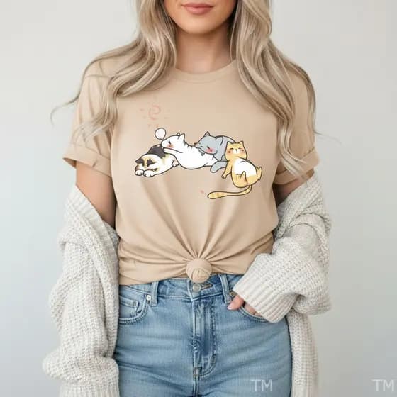 Camiseta Feminina Presente Premium Presente Gatinhos Blusinha T-shirt Algodão Para Mulher