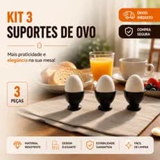 Kit 3 Suportes Porta Ovo Cozido Taça Ovo Quente Cozinha Restaurante Presente Lindo Barato Funcional