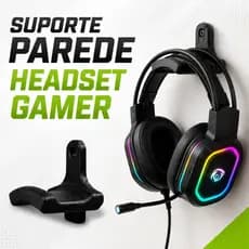 Suporte Parede Fone Ouvido Headset Headphone Parafusos Bucha Gamer Organização Setup Influencer