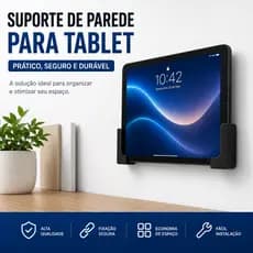 Suporte Parede Tablet Universal C/ Parafusos Buchas Aleta Celular Recepção Consultorio Sala Casa
