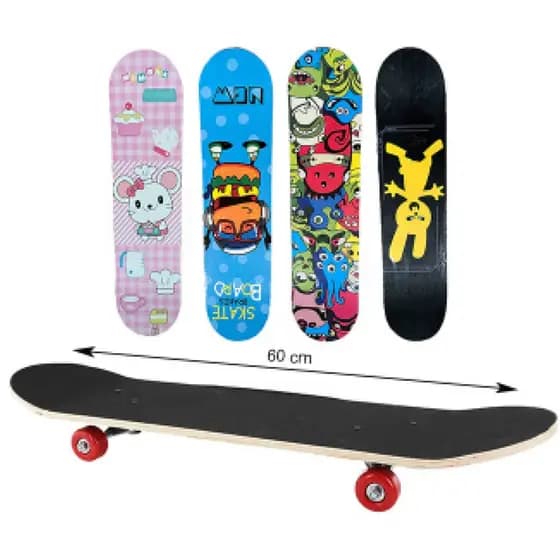 Skate Madeira Infantil Completo Radical Unissex