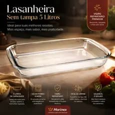 Assadeiras Lasanheira Travessa de vidro Retangular Sem Tampa