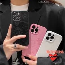 Chrome Hearts 3D capa de Avançado couro para iphone 12 13 14 11 15 16 promax luxo Mais Flexível case choque capinha