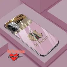 capa de celuar de Brilhante vidro 3D capinha iPhone 14 15 13 12 11 16ProMax luxo vidro dura capinha celular com espelhos