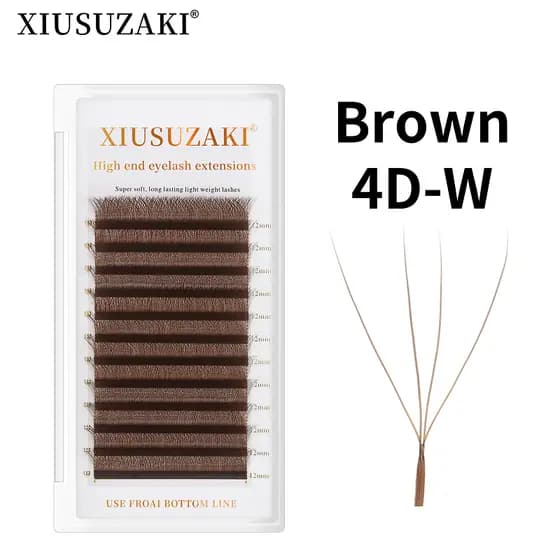XIUSUZAKI Marrom 4D Em Forma De W Extensões De Cílios Individuais De Alta Qualidade Floração Automática Fãs Pré-Fabricad