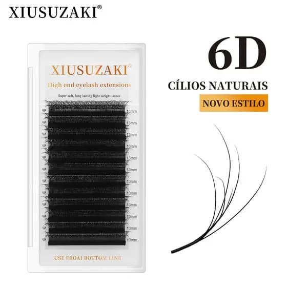 XIUSUZAKI 6D Extensão De Cílios 0.07 Mm C+D Curl Natural Novo Estilo Em Leque Pré-Fabricados