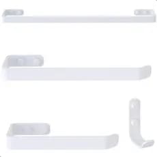 Kit Acessórios Para Banheiro Branco 4 Peças Alumínio Polido Anti Ferrugem
