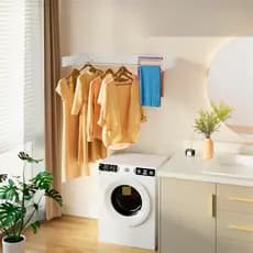Varal de Embutir Retrátil 70 cm 4 Varetas Compacto,Resistente e Anticorrosão