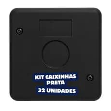 Kit 32 Caixa Preta Sobrepor Plástica Organizadora câmera passagem cftv com 2 parafuso afli