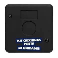 Kit 50 Caixa Preta Sobrepor Plástica Organizadora passagem cftv com 2 parafuso afli