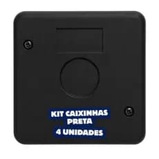 Kit 4 Caixa Preta Sobrepor Plástica Organizadora proteção de câmera passagem cftv com 2 parafusos