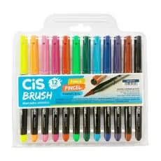 Estojo Cis Brush Pen Aquarelável 12 Cores