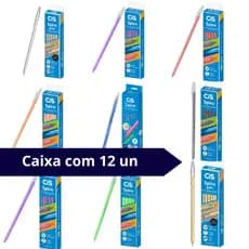 Caixa com 12 Canetas Esferográficas Spiro Ponta Fina Cis 0.7mm