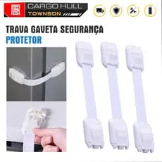 Kit 6 Trava De Gaveta Armário Porta Segurança Protetor Proteção Bebe Criança