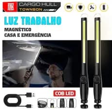 Lanterna LED COB Profissional Multifuncional Oficina Inspeção Recarregável De Trabalho