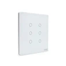 Ekaza Interruptor Inteligente Branco Preto WiFi 4x4 vidro 2.5d 6 botão Touch Alexa Google home