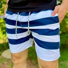 Short Bermuda Masculino LISTRADA Tactel Grosso | Moda Praia Verão | Qualidade Premium | Envio Imediato