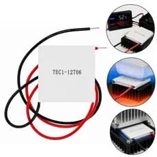 Placa Pastilha Peltier Refrigerador termoelétrico TEC1-12706 40X40mm 12v Bebedouro Adega Frigobar Mini Geladeira