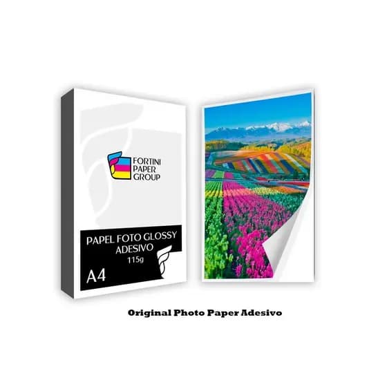 40 Folhas Papel Fotográfico A4 115g Glossy Adesivo Premium Branco Brilhante | Inkjet | À Prova d’Água