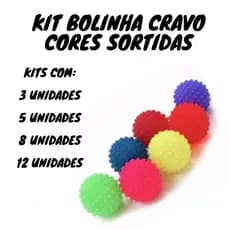 Kit Bolinhas Anti Stress Cravo para Fisioterapias/massagens ou crianças Pet Cães e Gatos