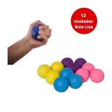 Kit Bola Lisa Fisioterapia Colorida (pacote com 12 unidades)