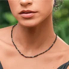 Colar Minimalista Facetado de Turquesa Africana com Fecho em  Prata 925 - Proteção e Boa Sorte