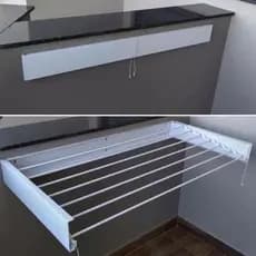Varal Mágico 60 cm – Retrátil com 4 Varetas de Alumínio que Não Enferruja