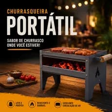 Churrasqueira Galvanizada Pequena Compacta Portátil a Carvão Ideal para Camping Praia Varanda