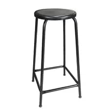 Banqueta Alta Banco Bar 65cm Empilhavel Para Cozinha Balcão Assento Plástico Preto