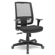 Cadeira Presidente Brizza Tela Ergonômica Reclinável Para Escritório Regulagem Altura Preta