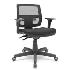 Cadeira Executiva Giratória Para Escritório Brizza Tela Ergonômica Com Certificado NR17 Preta