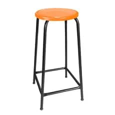 Banqueta Banco Alto 65cm Empilhavel Para Cozinha Balcão Bar Assento Plástico Laranja