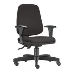Cadeira Diretor Giratoria para Escritorio Back System com Regulagem Ergonômica NR-17 Job Alta Preta