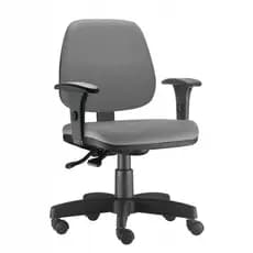 Cadeira Executiva Giratória Para Escritório Job com Back System Ergonômica NR-17 Anatômica Cinza