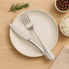 Jogo 12 Garfos e 12 Facas Grandes de Churrasco e Mesa em aço Inox P/ Cozinha, Restaurante