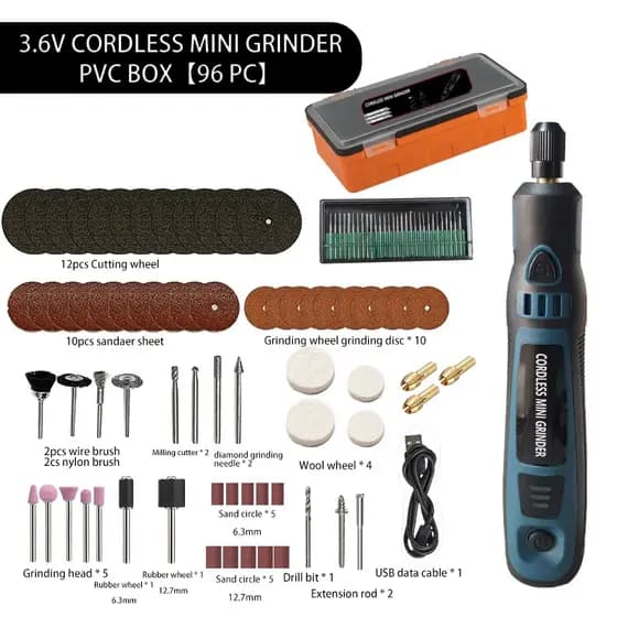 Kit 96 peças Mini Esmerilhadeira Sem Fio Conjunto De Elétrica Polidora Kit De Perfuratriz
