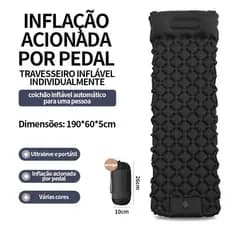 Colchão Automático Inflável Portátil Solteiro 190cm Com Travesseiro Acampamento Camping Viagem Impermeável
