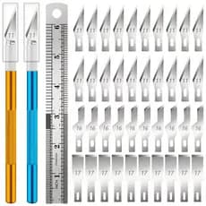 Kit 3 Peças Estilete De Precisão em Alumínio Com 40 Lâminas