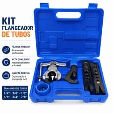 Kit Flangeador de Tubos Excêntrico com Catraca 3/16" a 3/4" + Cortador + Escareador