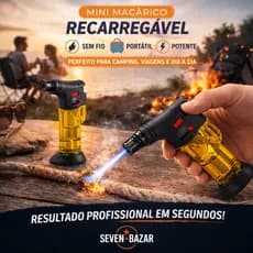 Mini Maçarico Recarregável Portátil Ideal para Carvão Artesanato Camping Reparos Culinária - SEM GÁS