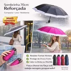 GUARDA CHUVA 70cm Grande Reforçado Cores Diversas 10 Varetas