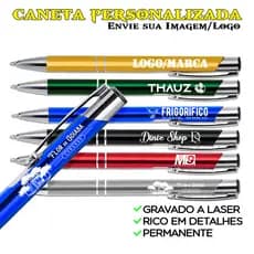 Caneta Personalizada Caneta Premium Metal Executiva Logo Nome Laser Kit Empresa Envio Imediato