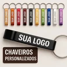 Kit 20 Chaveiro Abridor de Garrafa Personalizado Logo Nome Pe de Galinha Envio Imediato