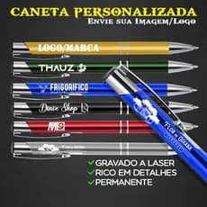 Caneta Metal Personalizada Caneta Premium Executiva Logo Nome Laser Kit Empresa Envio Imediato
