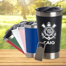 Copo Térmico Personalizado Inox com Nome Logo Time Futebol Gravado a Lazer