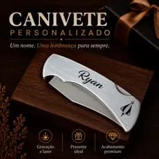 Canivete De Bolso Personalizado Clip Presilha Abridor Aço Inox Seu Nome Desenho Imagem Agro